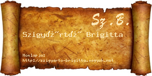 Szigyártó Brigitta névjegykártya